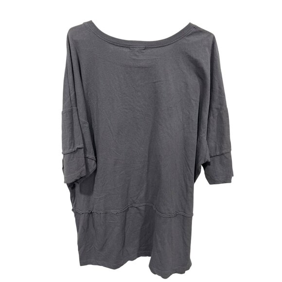 Silence + Noise 3/4 Sleeve Pullover To Womens M Oversized Gray Cotton Relaxed - Picture 2 of 6
